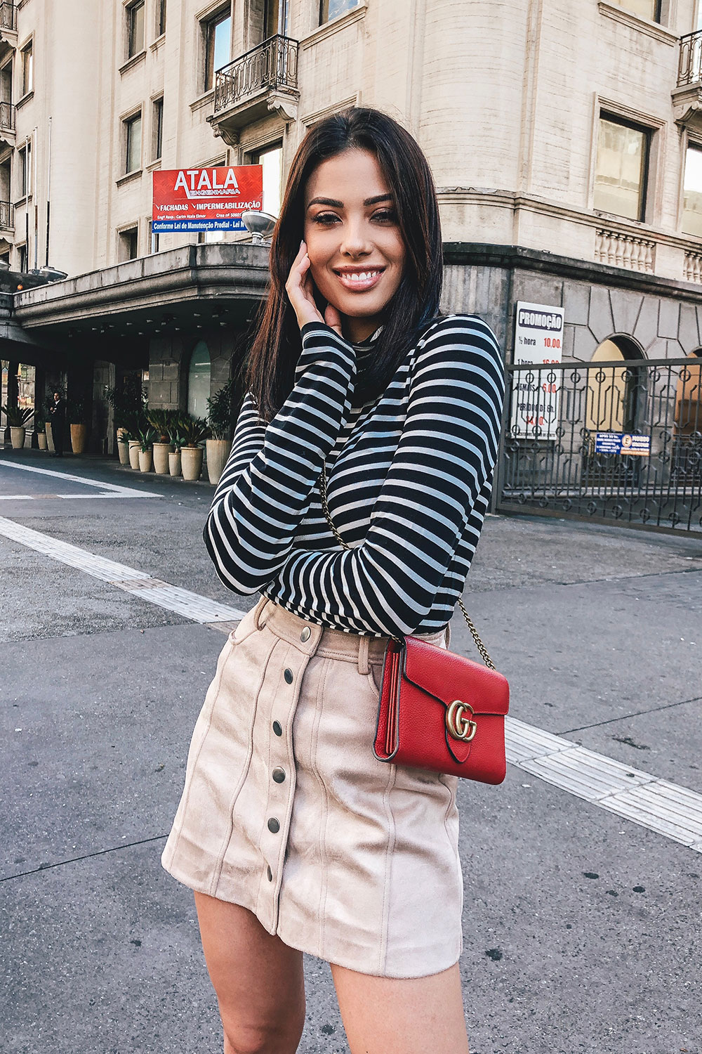 Striped Turtleneck Top Outfit