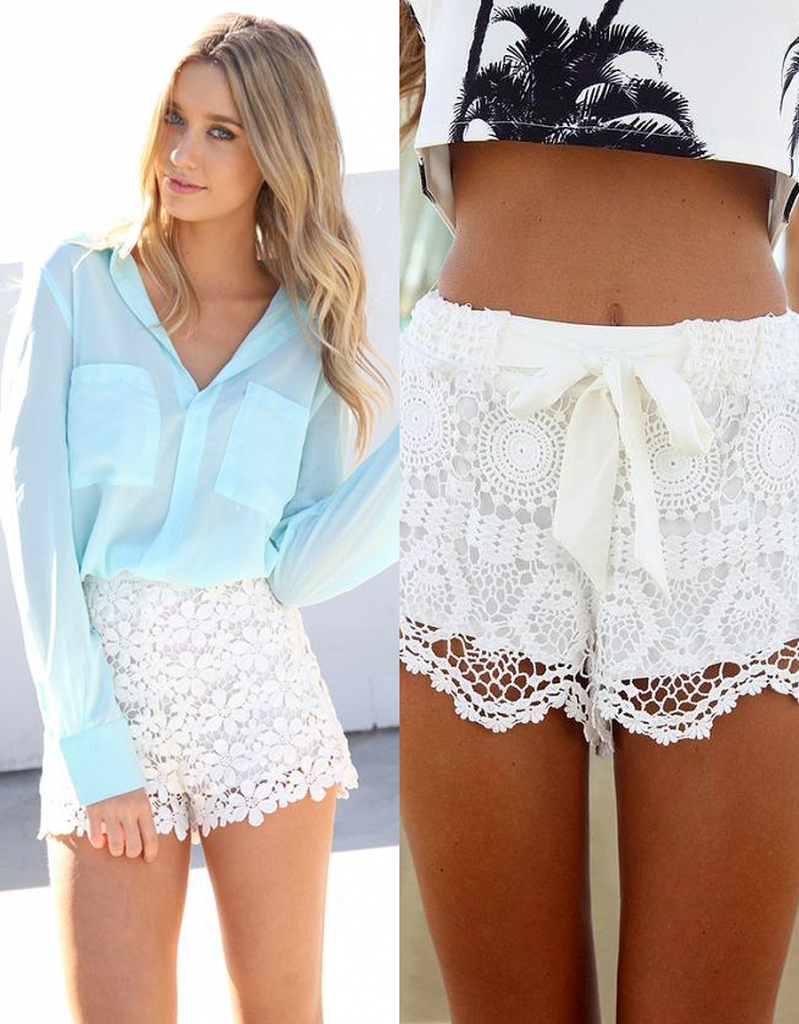 15 Cute Outfits to Wear With Lace Shorts