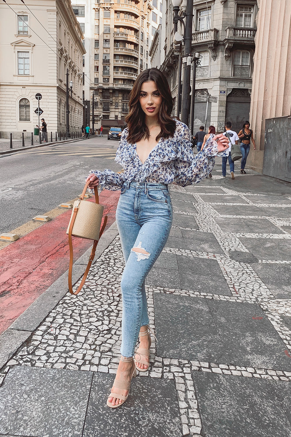 denim top outfit