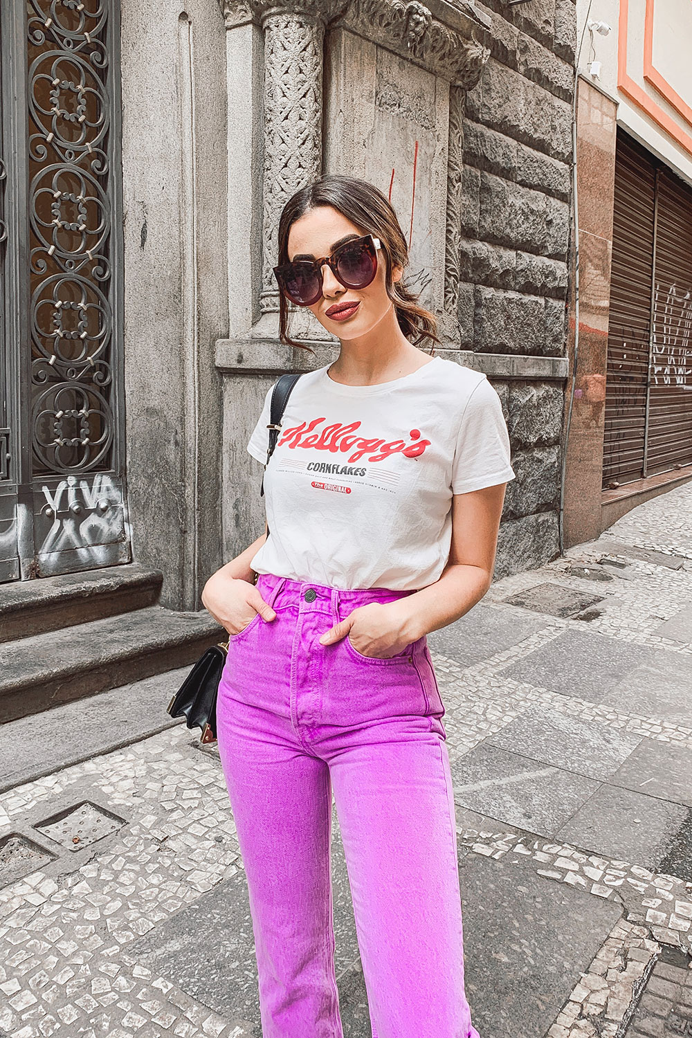 GRLFRND Electric Purple Jeans Outfit